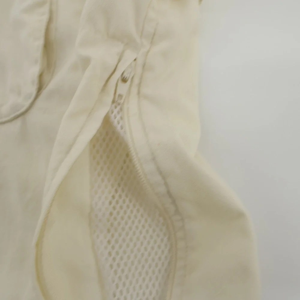The North Face Mens XL Nylon  Long Sleeve‎ Button Up Shirt Beige Vented - Flaws